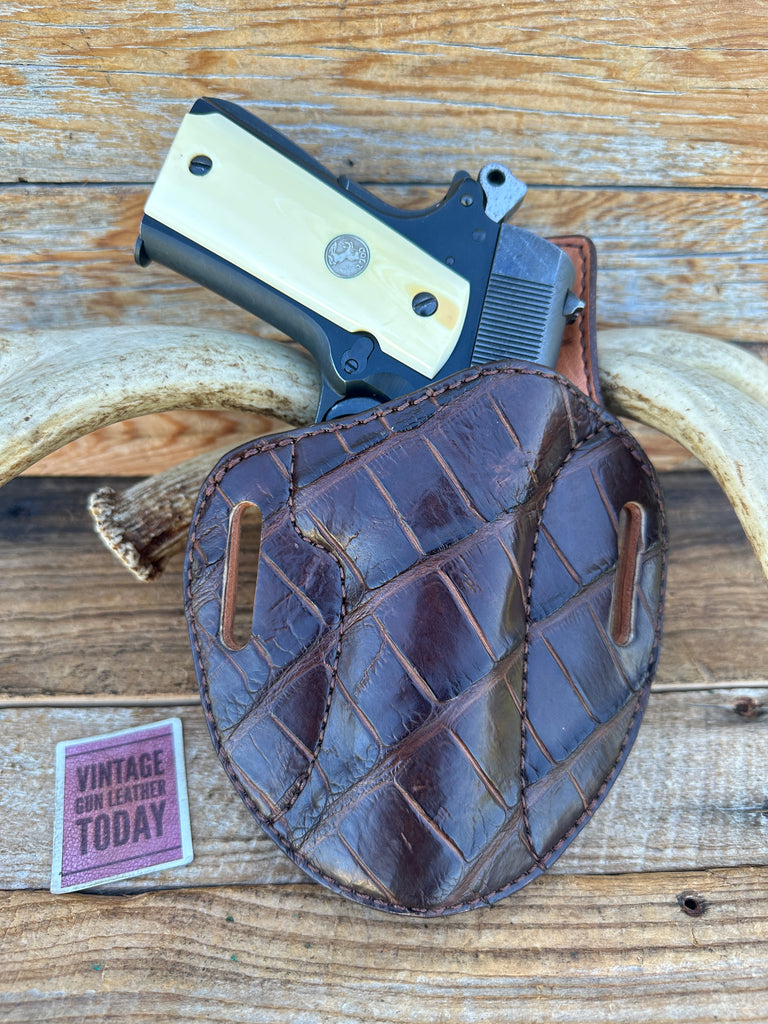 Simply Rugged Brown Alligator Cuda OWB Holster For Colt Government 5 1911