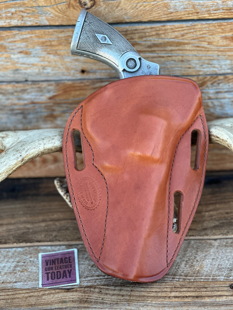 Rob Leahy Simply Rugged Brown Leather Lined OWB Holster For 5" Large S&W 29