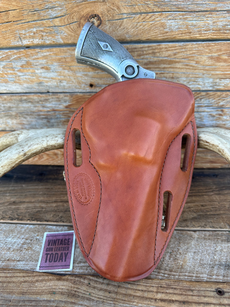 Rob Leahy Simply Rugged Brown Leather Lined OWB Holster For 5" Large S&W 29