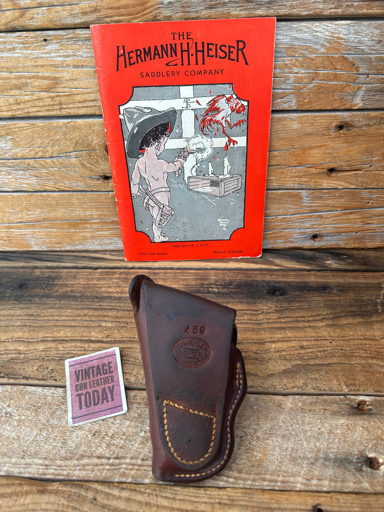 Vintage 1919 1959 HH Heiser 459 Brown Leather FBI Style Holster for S&W Terrier