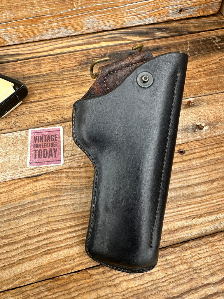 Vintage Berns Martin Black Leather Raider Holster For Colt 45 1911 5" Government