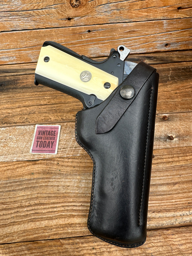 Vintage Berns Martin Black Leather Raider Holster For Colt 45 1911 5" Government