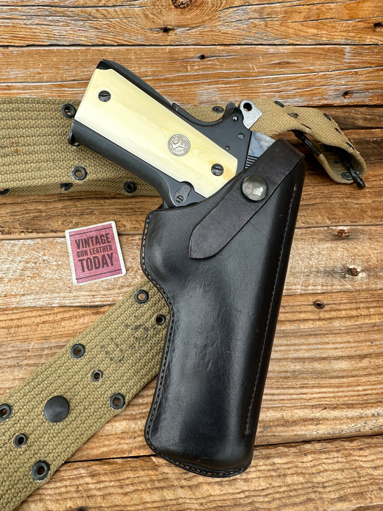 Vintage Berns Martin Black Leather Raider Holster For Colt 45 1911 5" Government