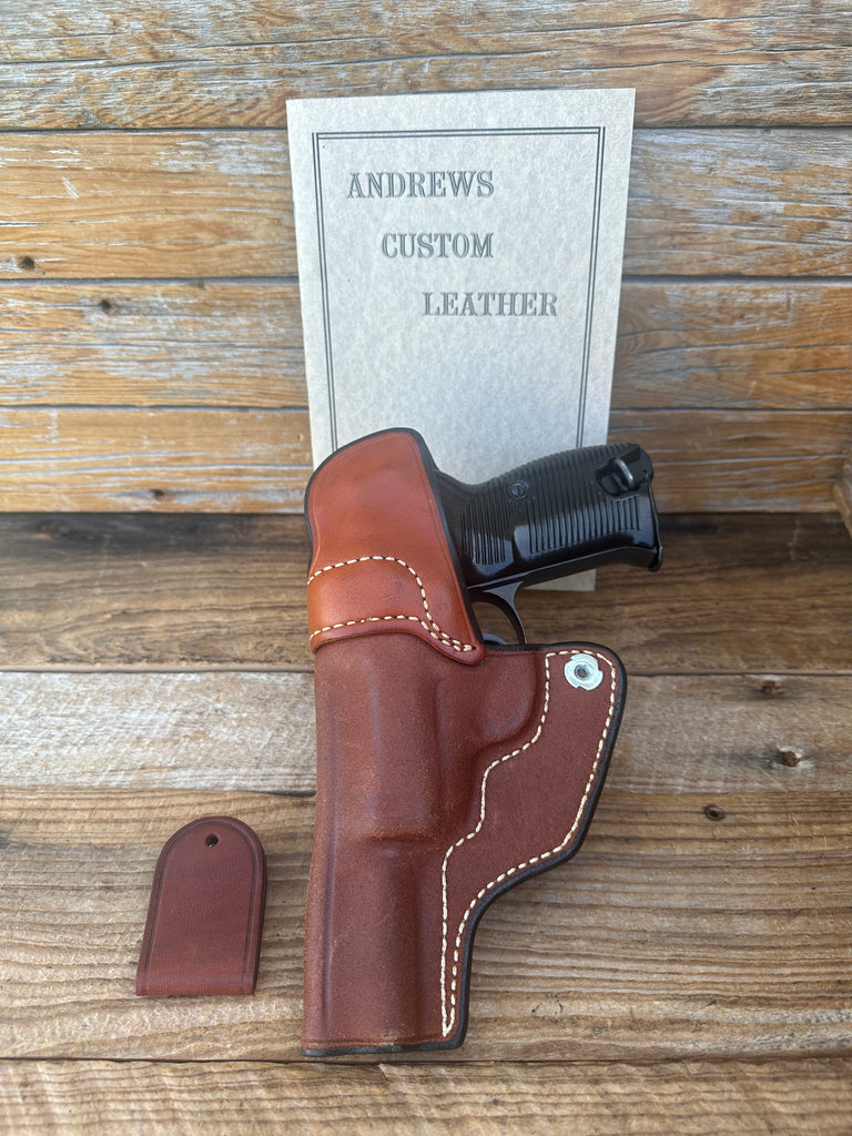Vintage Andrews Leather Brown IWB MacDaniel II  CD Holster For Walther P38