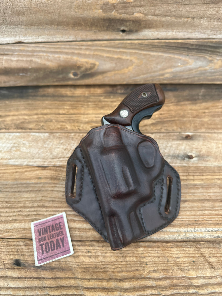 Brown Leather OWB Holster For S&W Model 36 Chief Special 2" Revolver Left