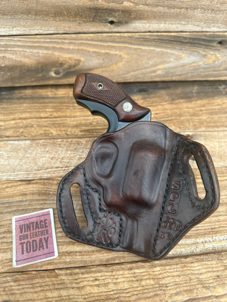 Brown Leather OWB Holster For S&W Model 36 Chief Special 2" Revolver Left