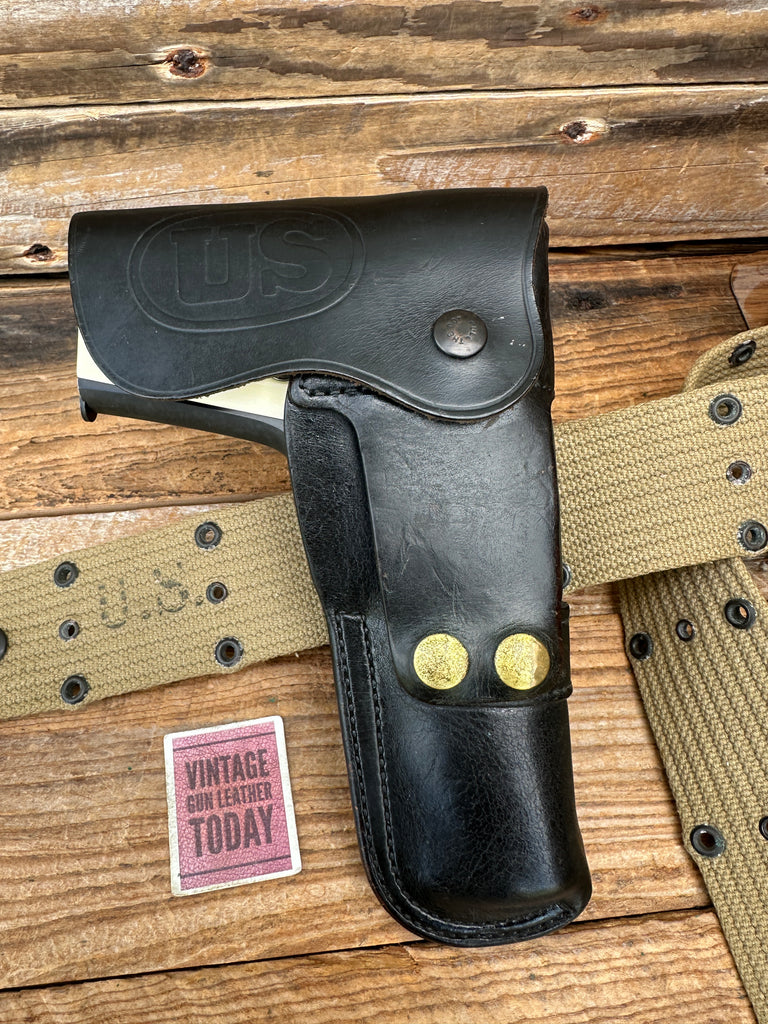 Vintage Bianchi M66 Black US Military Flap Holster For Colt 1911, Browning Power