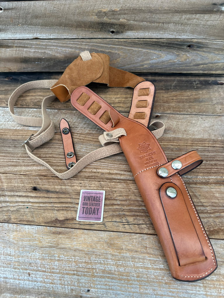 Vintage Bianchi X15 Medium Brown Leather Shoulder Holster 1911 4" Revolver Right