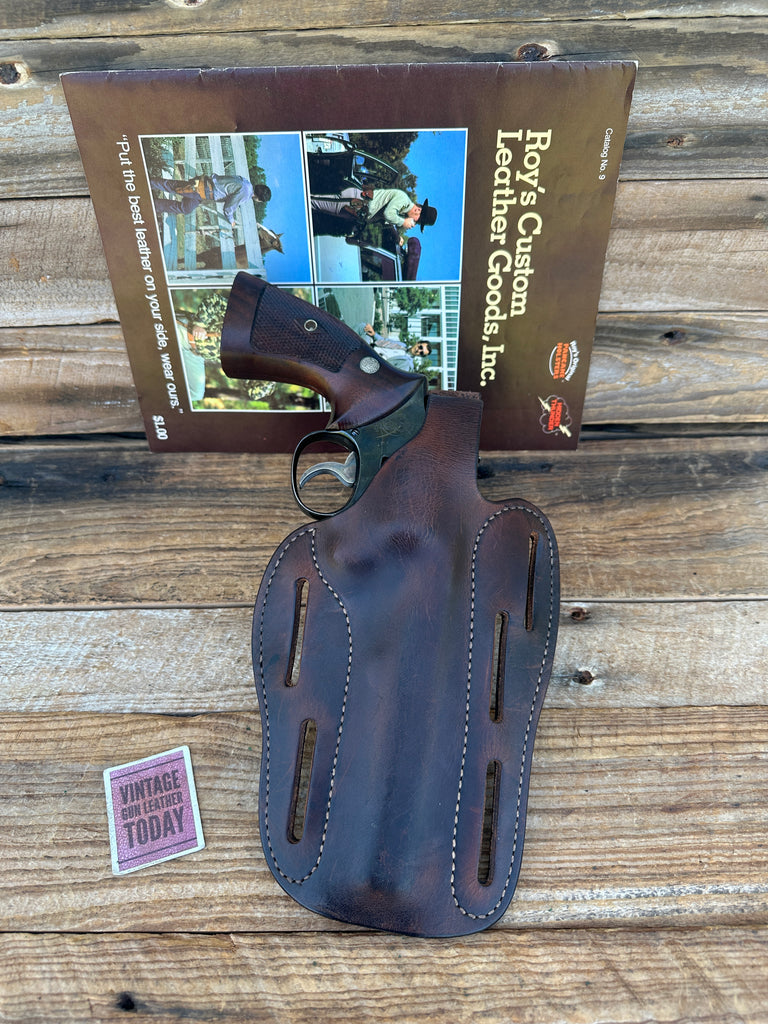Vintage Roys Brown Leather OWB Holster For S&W 6" Medium K L 686 586 Revolver