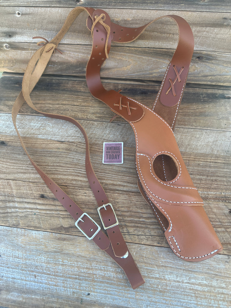 LAWMAN Leather Brown Leather Shoulder Holster For 3" Medium Frame S&W Revolver