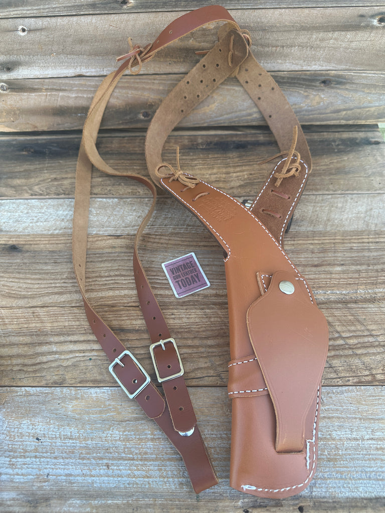 LAWMAN Leather Brown Leather Shoulder Holster For 3" Medium Frame S&W Revolver