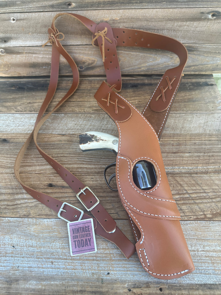 LAWMAN Leather Brown Leather Shoulder Holster For 3" Medium Frame S&W Revolver