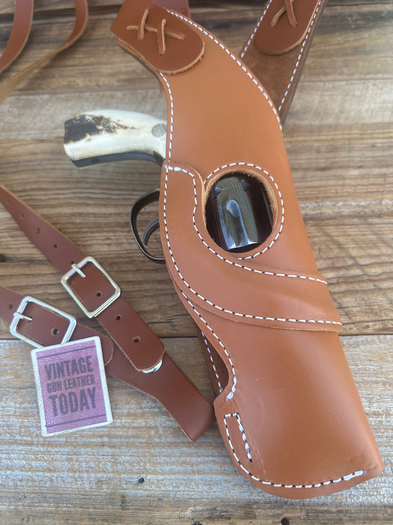 LAWMAN Leather Brown Leather Shoulder Holster For 3" Medium Frame S&W Revolver