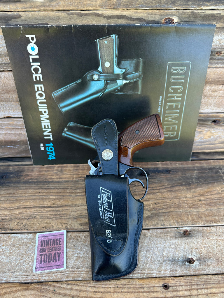 Vintage Bucheimer Federal Man B420 Black Leather Holster For Colt Cobra Agent 2"