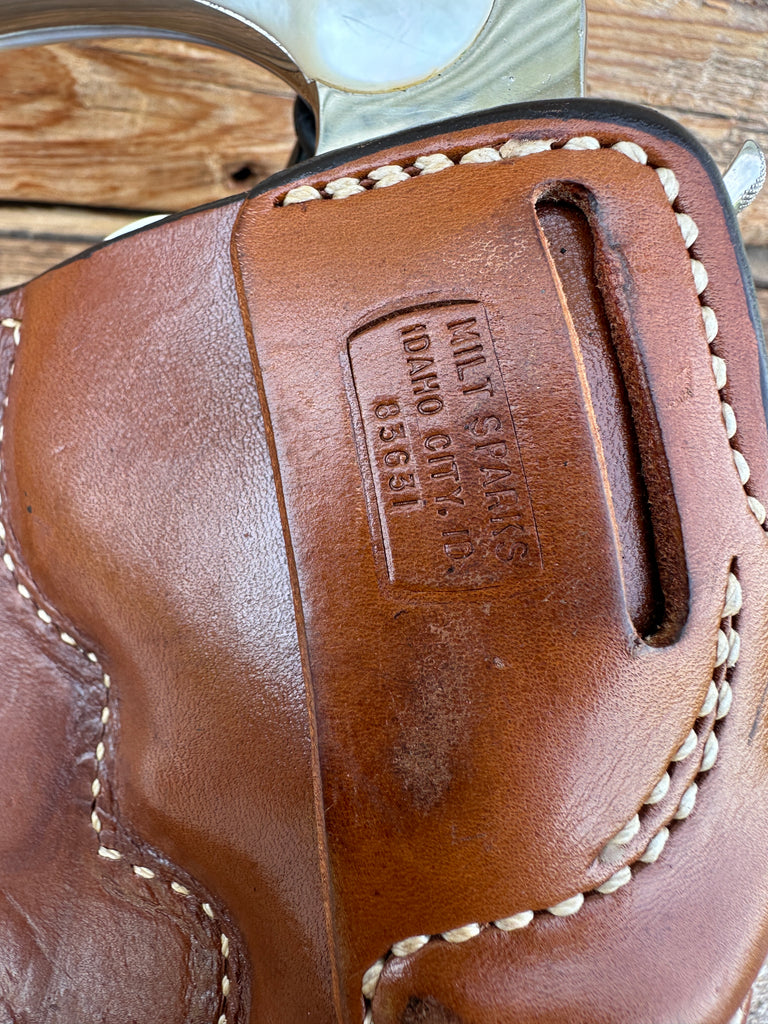 Vintage Milt Sparks ID City PMK OWB Holster Brown Leather For Colt Detective LFT