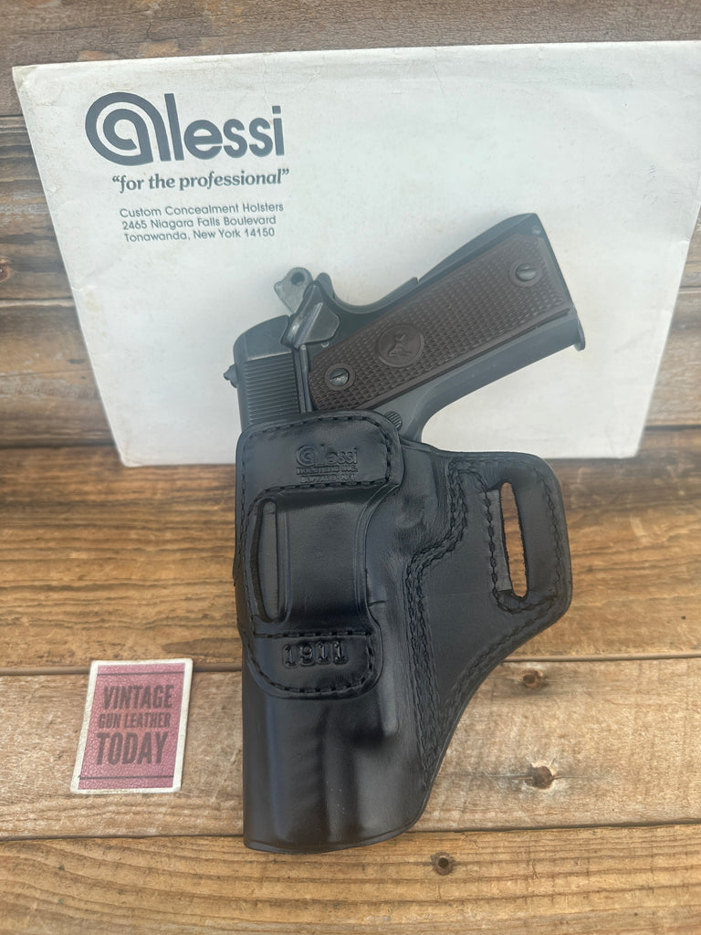 Lou Alessi Black Leather DOJ Open Port Holster for Colt 1911 5" Government Model