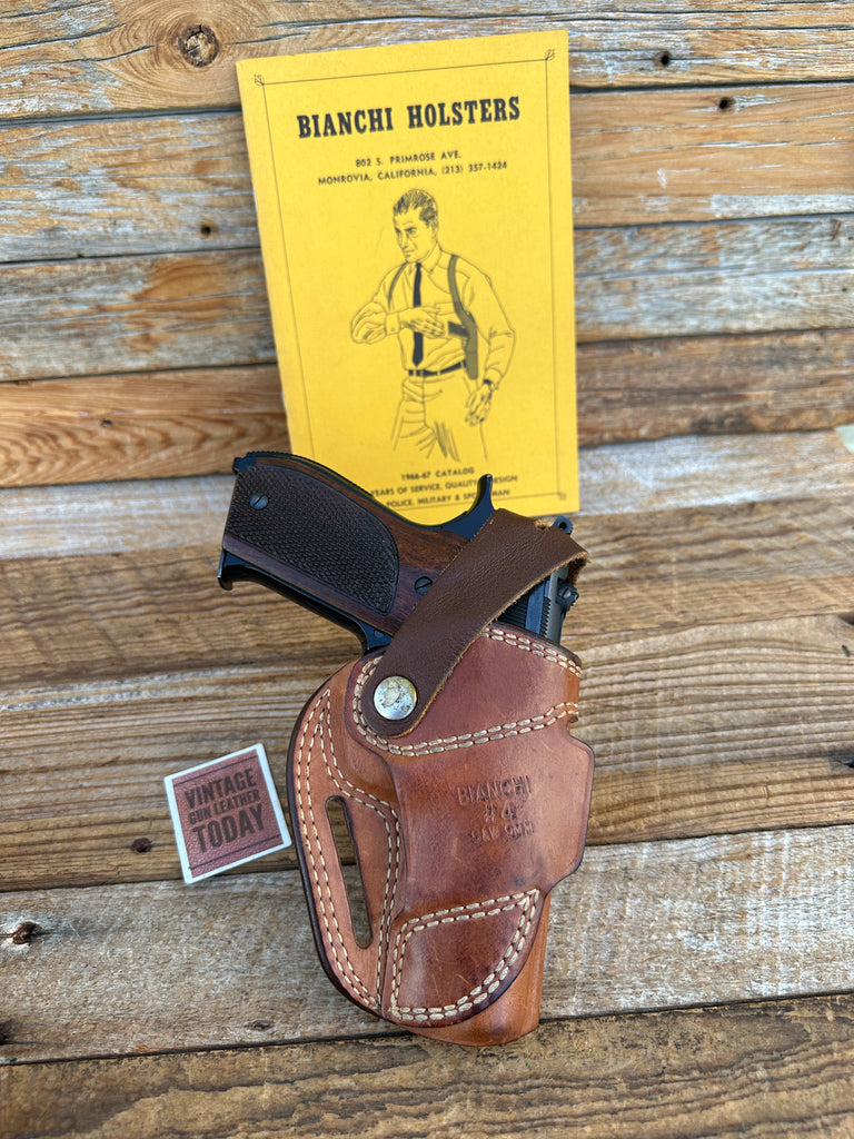 Vintage Biancchi Brown Leather OWB Holster Askins Avenger for S&W 39 59 Round