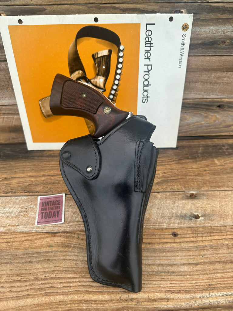 Vintage S&W B42 34 Plain Black Leather Security Holster for K Frame 4" Revolver