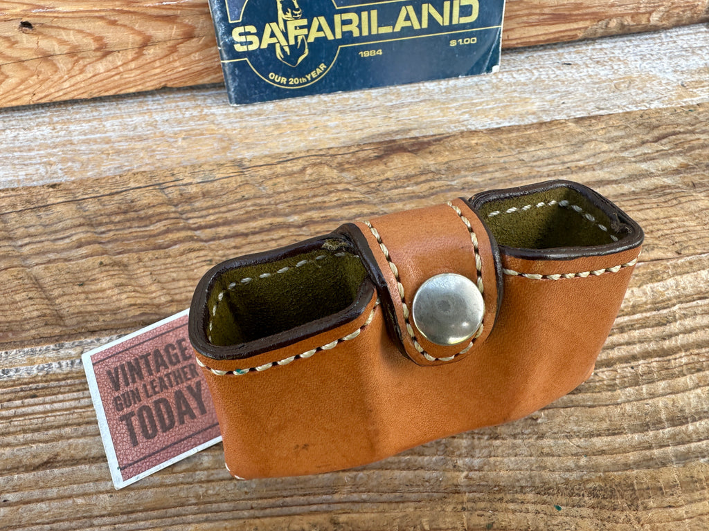 Vintage Safariland Brown Leather Lined Double Magazine Carrier Hi Power 59