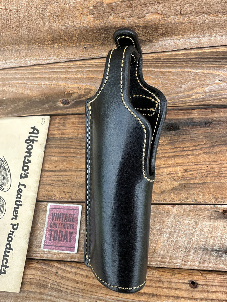 Vintage Alfonsos Plain Black Lined Holster For 5" Colt 45 1911 Threepersons Left