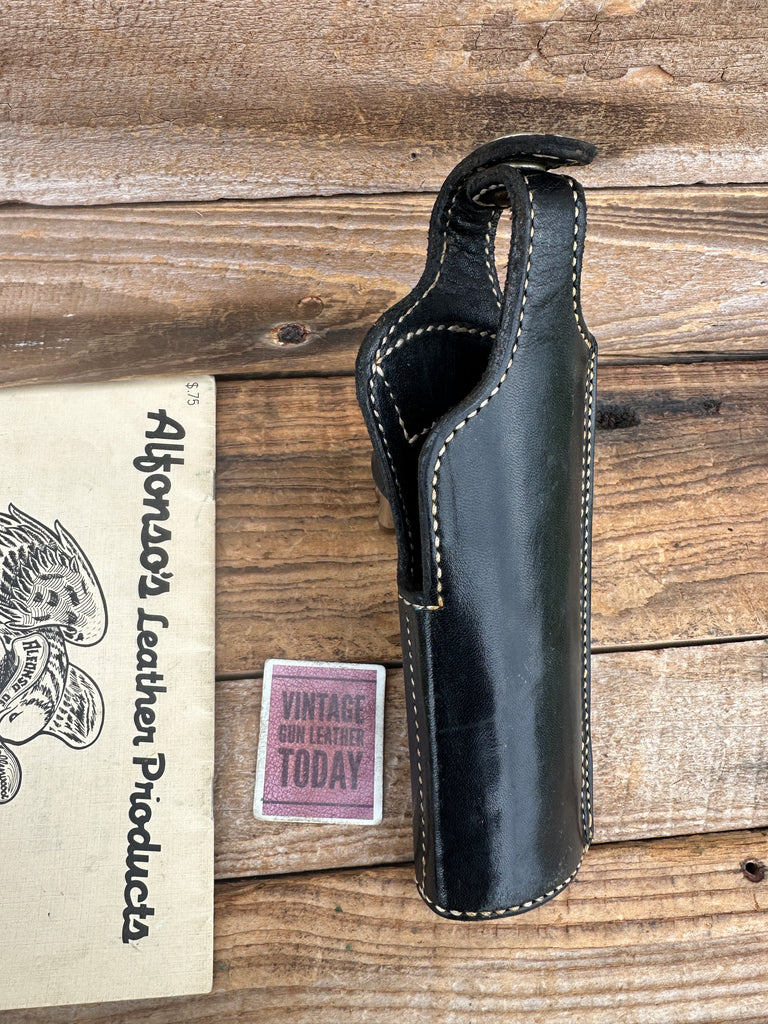 Vintage Alfonsos Plain Black Lined Holster For 5" Colt 45 1911 Threepersons TS