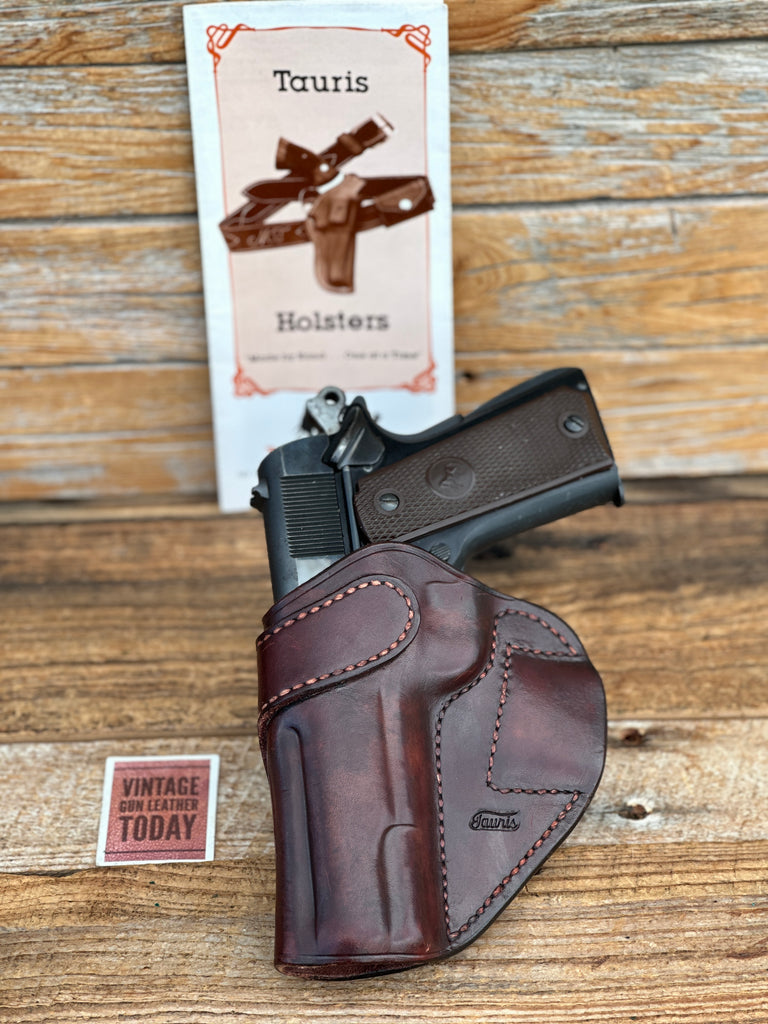 Vintage Tauris Brown Leather OWB Holster For Colt 45 1911 5" Government Model
