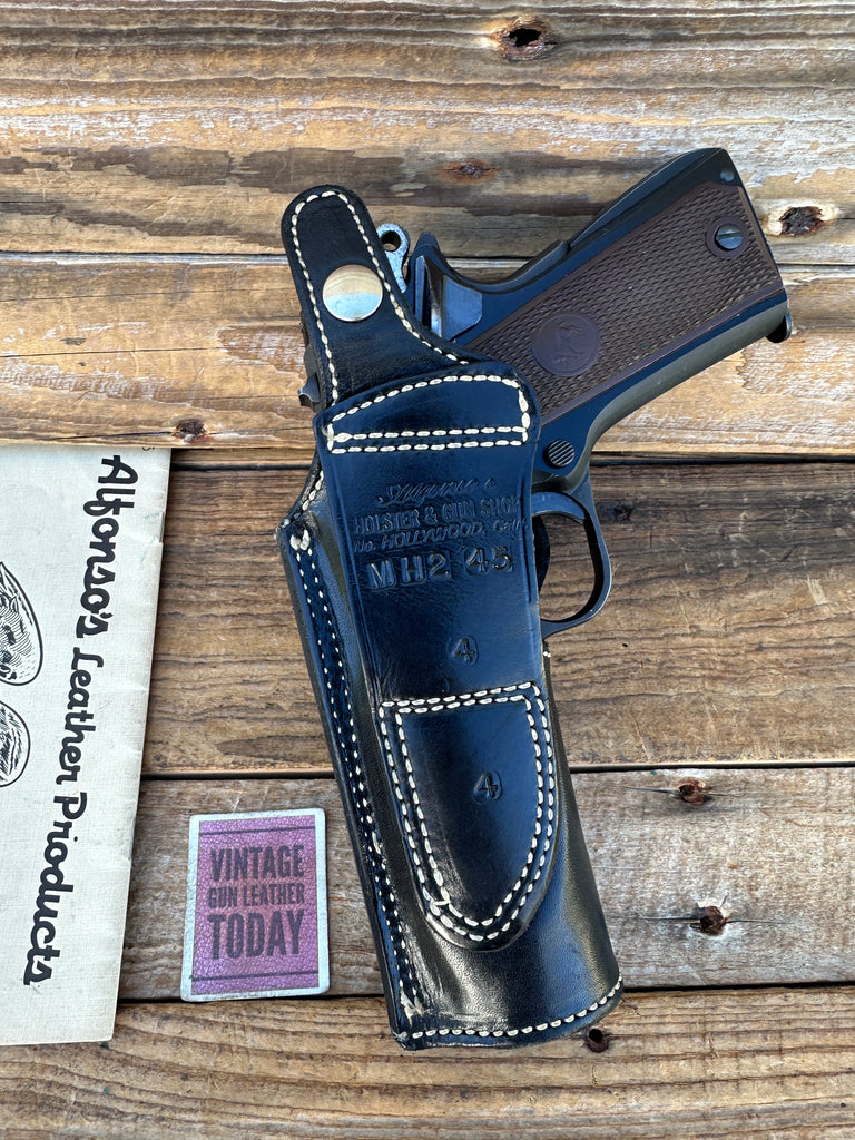 Vintage Alfonsos Black Basket OWB Holster For 4.25" Colt 45 1911 Threepersons RT