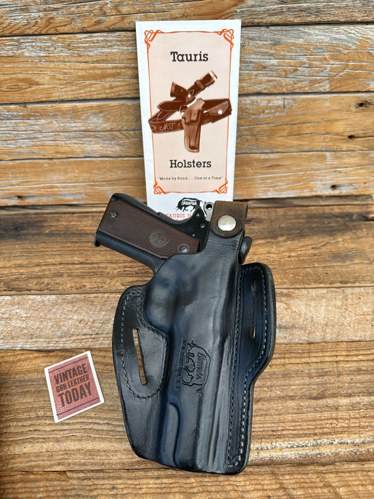 Vintage Tauris Black Leather OWB Holster For Colt 45 1911 Government Model LEFT