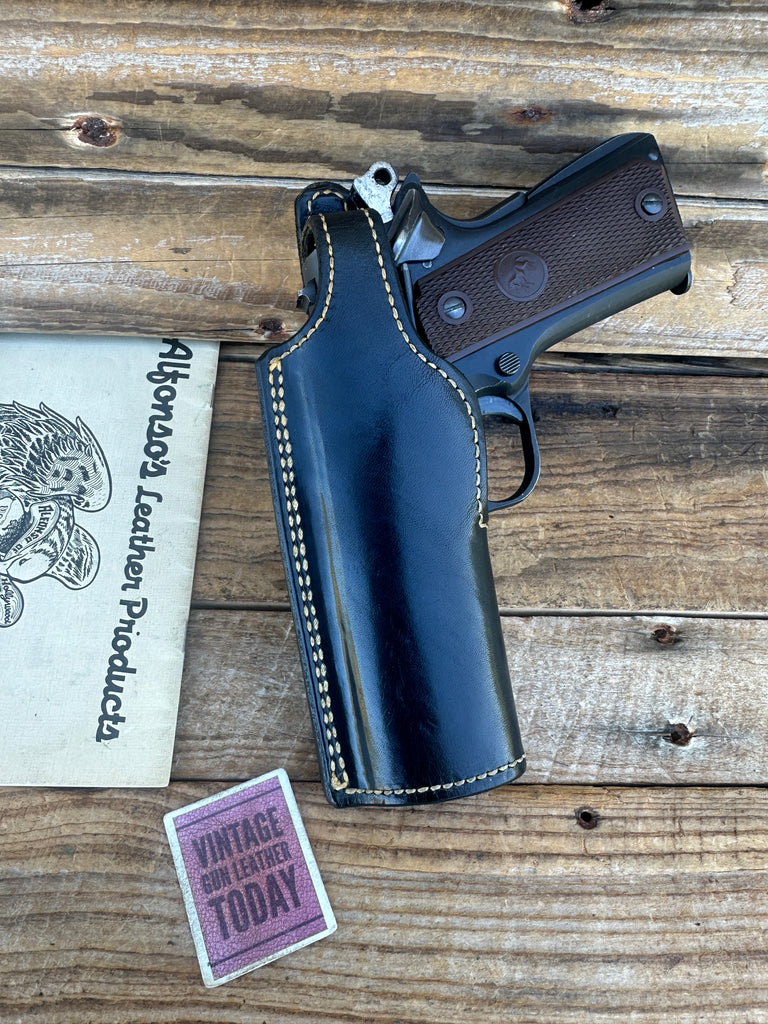 Vintage Alfonsos Black Leather High Ride Holster for  Commander Lined Left