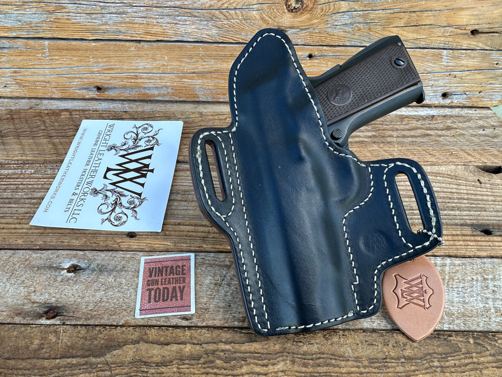 Wright Black, Brown Leather OWB Holster For Colt Commander 45 1911 Right