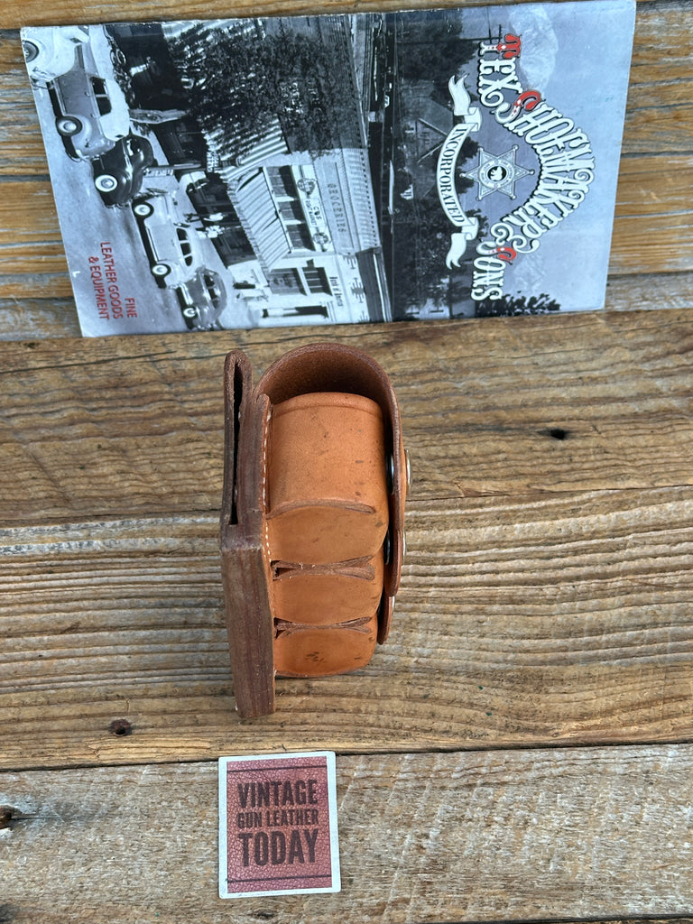 Vintage 70-80's Tex Shoemaker 101 K Plain Brown Leather Triple Loader Holder