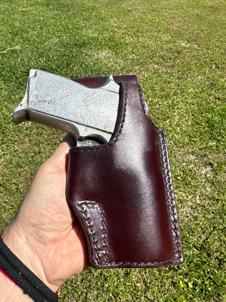 Vintage Tex Shoemaker N23H Lined Hanger Holster For S&W 469 669 Cordovan Brown