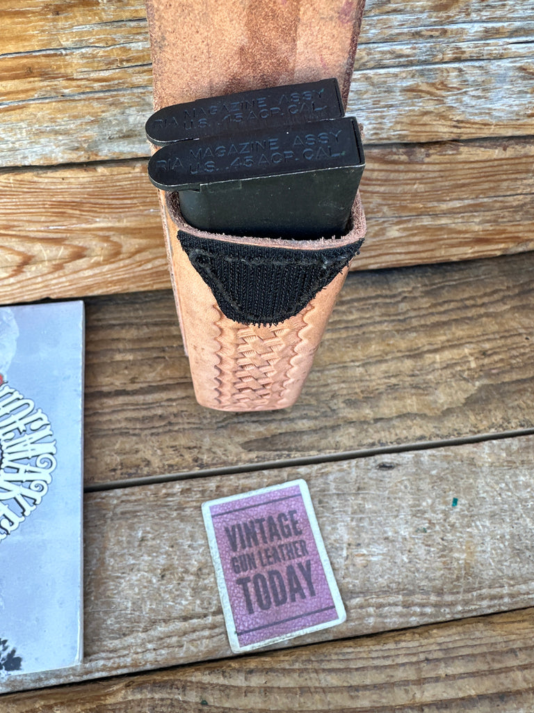 Vintage Tex Shoemaker Brown Basket Piggyback Magazine Carrier Steel Single Stack