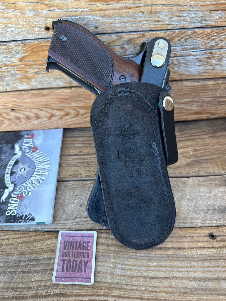 Tex Shoemaker Black Basket Leather 1SP PL Paddle Holster For S&W 439 59 39 LEFT