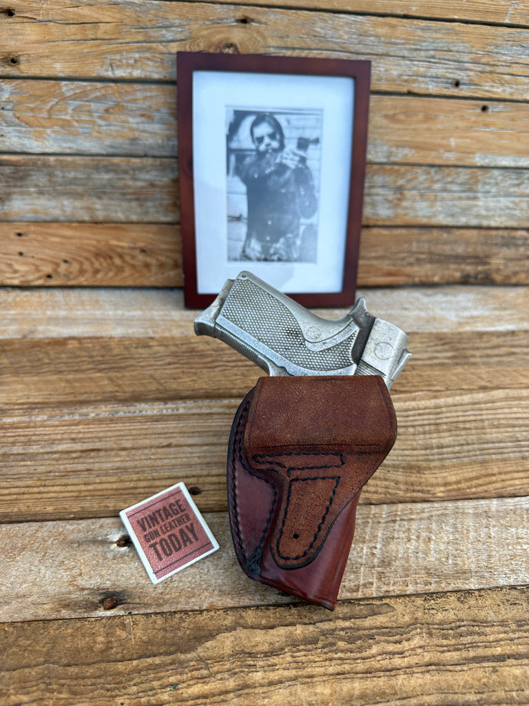 Vintage Ken Null OWB SSS Brown Horsehide Leather Holster For S&W 3954 LEFT