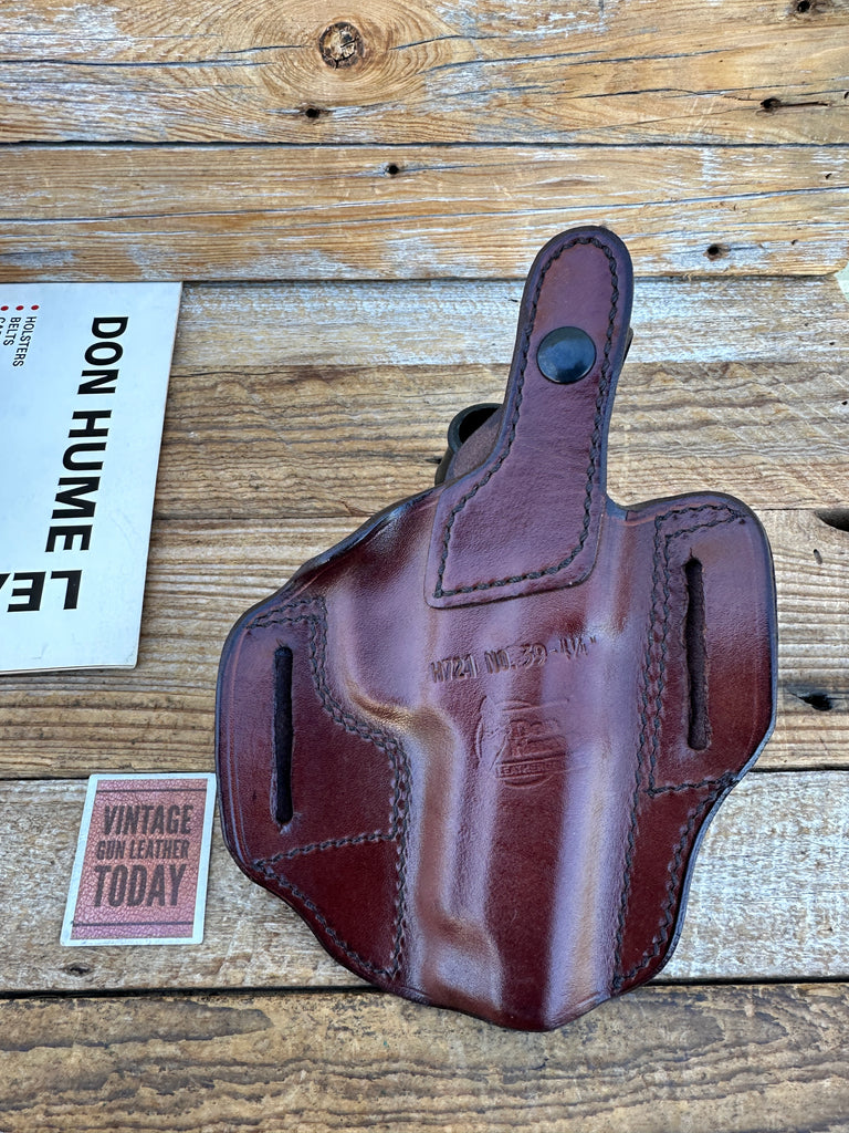 Don Hume H721 39 4 1/4 Brown Leather OWB Holster For Smith Wesson S&W 1076 1046