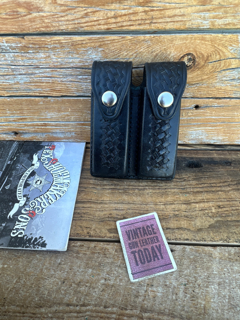 Vintage Tex Shoemaker Black Basket Double magazine Carrier For H&K P7 P7M8 P239
