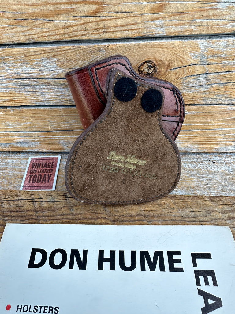 Vintage H720 51 3 1/2 Don Hume Brown Leather OT Paddle Holster For S&W 4053