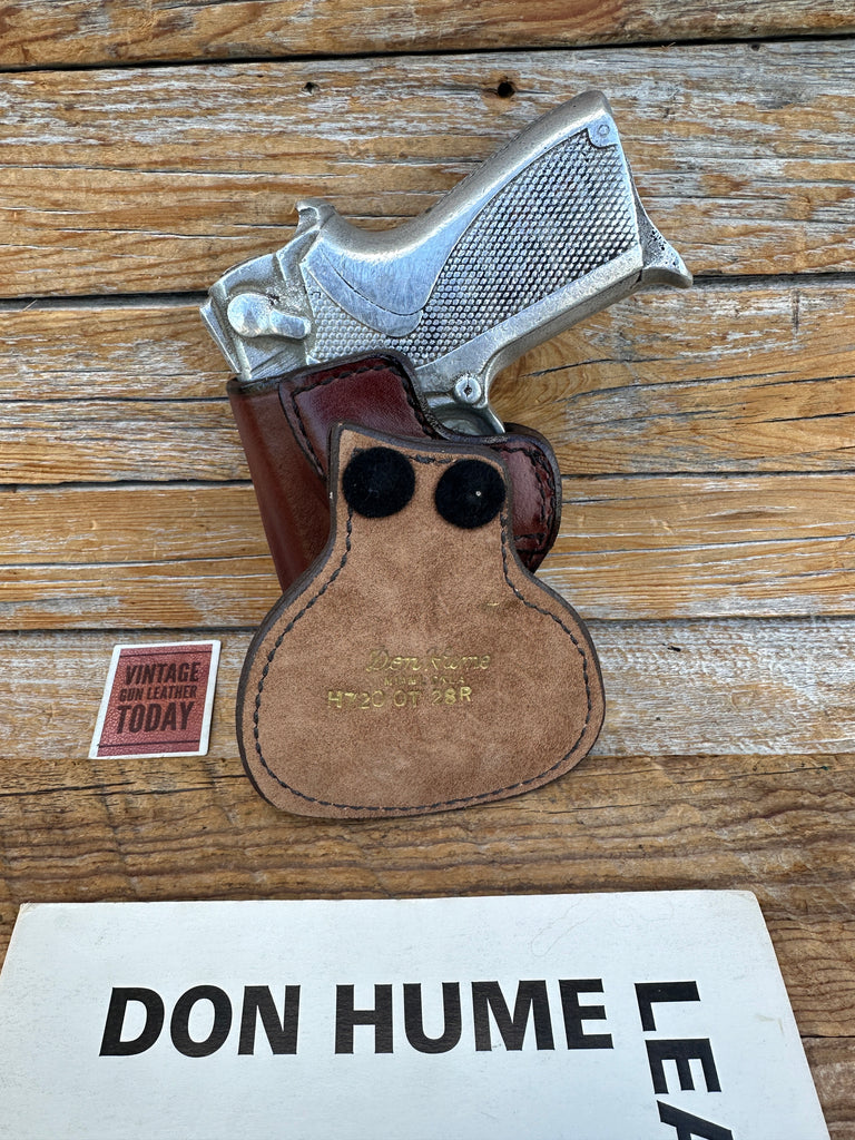 Vintage H720 28R Don Hume Brown Leather OT Paddle Holster For S&W 3953 6904 6906