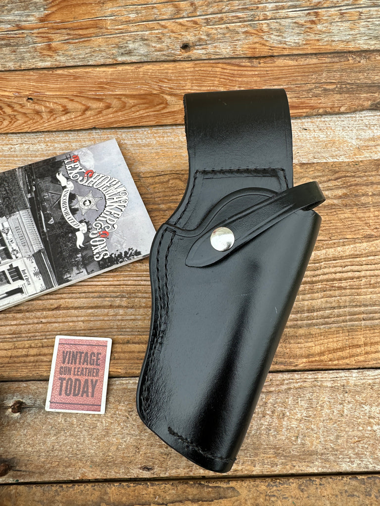 Vintage Tex Shoemaker 50 Black Leather Jordan Holster For S&W M&P Revolver 4"