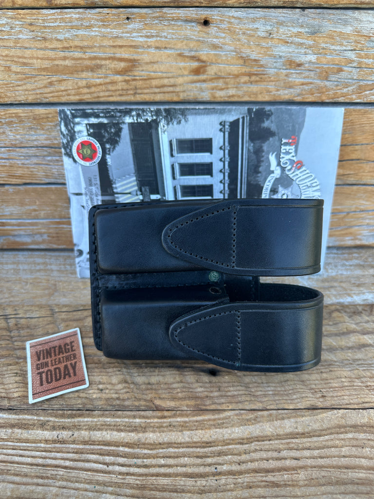 Tex Shoemaker Black Basket Leather Quad / 4  Magazine Carrier For 645 P220 HC