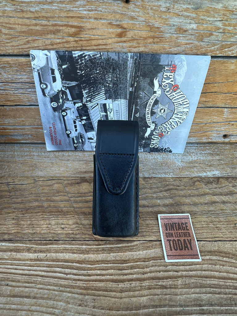 Tex Shoemaker Plain Black Leather Single Magazine Carrier For GLOCK G19 G23 G32