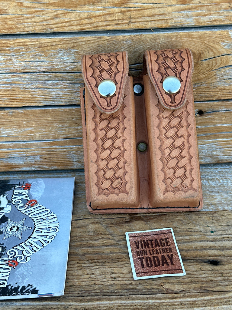 Tex Shoemaker Brown Basketweave Quad 4 Magazine Carrier For Sig P239 H&K P7M8