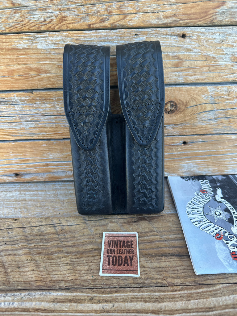 Tex Shoemaker Black Basket Leather QUAD 4 Magazine Carrier For Sig P220 645 1911