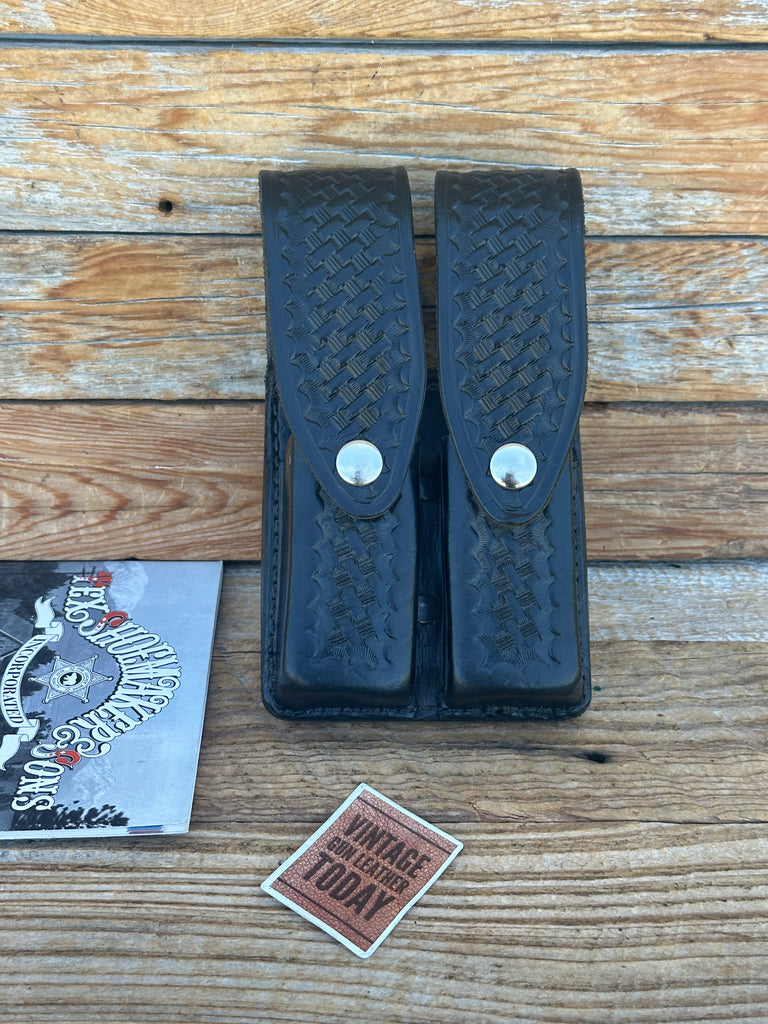 Tex Shoemaker Black Basket Leather QUAD 4 Magazine Carrier For Sig 220 645 1911