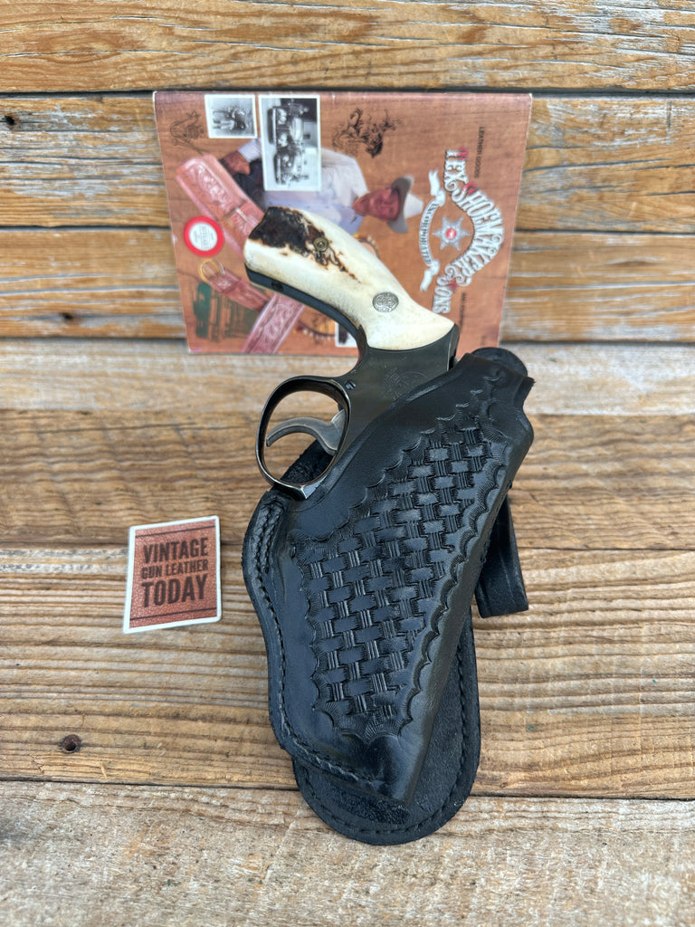 Vintage Tex Shoemaker 11PL Black Basket Leather Paddle Holster For S&W K 19 2.5,