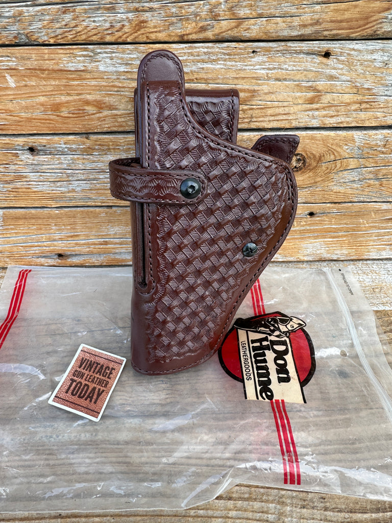Don Hume H746 Brown Basket Leather Lined Security Holster for Colt Ruger S&W 66
