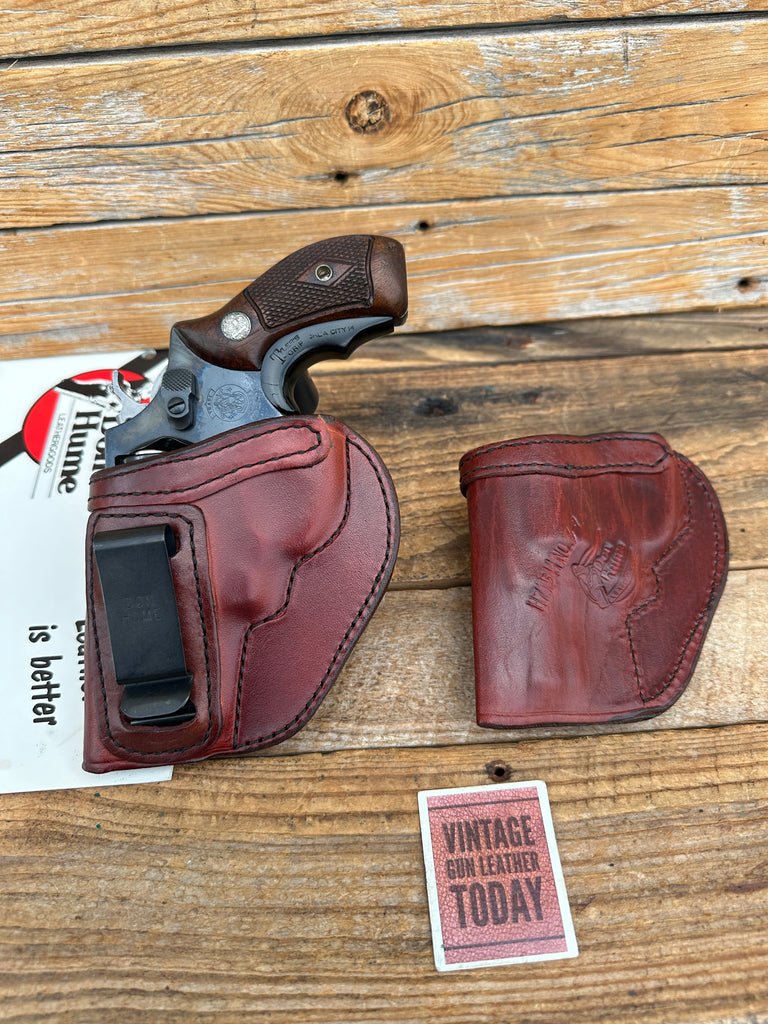 Vintage H715 3-2 Don Hume IWB Brown Leather Holster For S&W Charter 2" Revolver