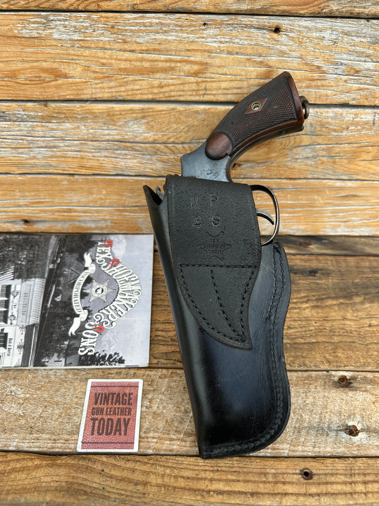 Vintage Tex Shoemaker 4S Black Plain Leather OWEB Holster For S&W M&P 10 K 4"