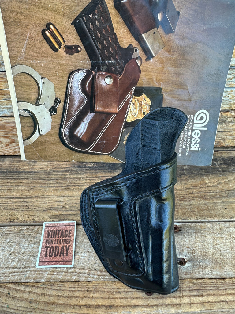Vintage Alessi Black Leather IWB Talon Plus Holster For S&W M&P Compact 9